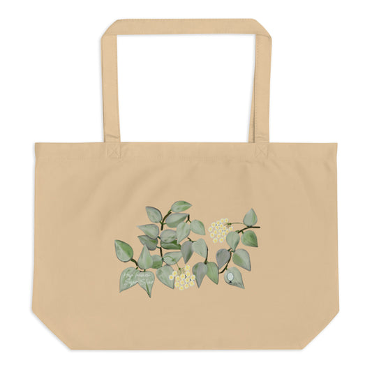 Hoya krohniana Super Silver Large organic tote bag
