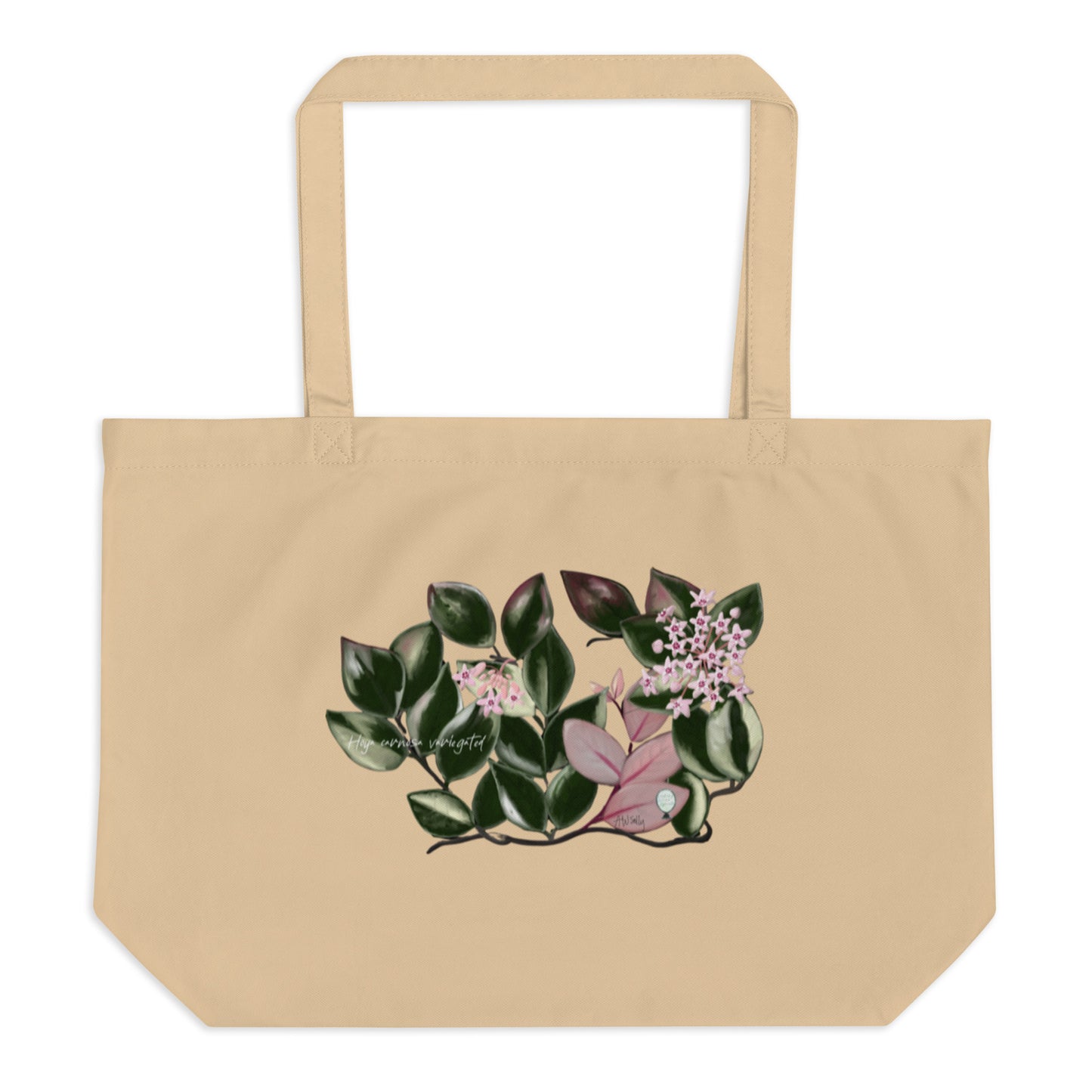 Hoya carnosa (outer variegated) Large organic tote bag