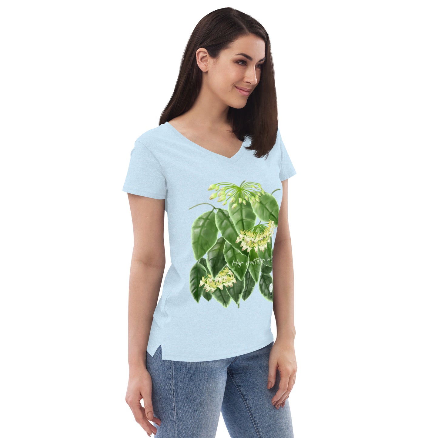 Hoya multiflora variegated Women’s recycled v-neck t-shirt