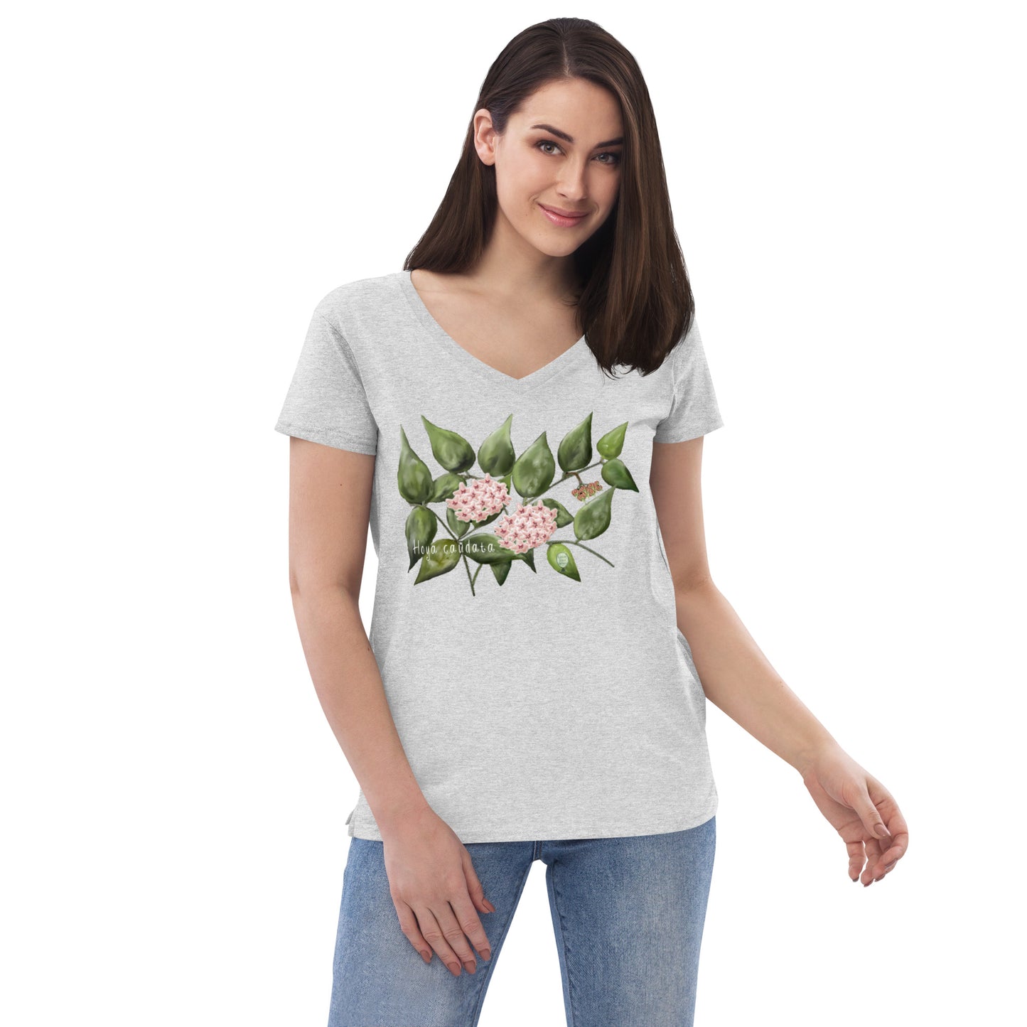Hoya caudata Women’s recycled v-neck t-shirt